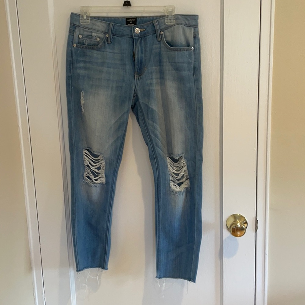 Just black jeans with light distressing